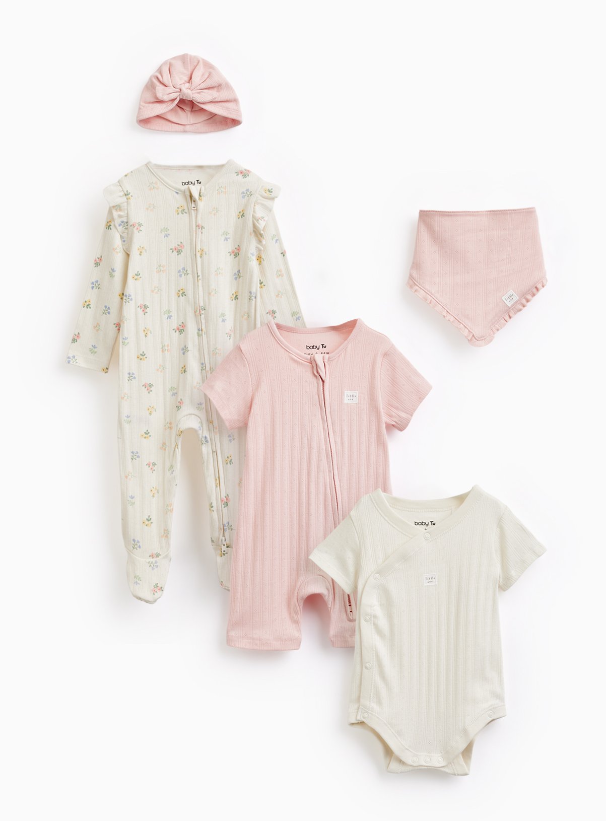 Pink & Floral Print 5-Piece Starter Set Tiny Baby
