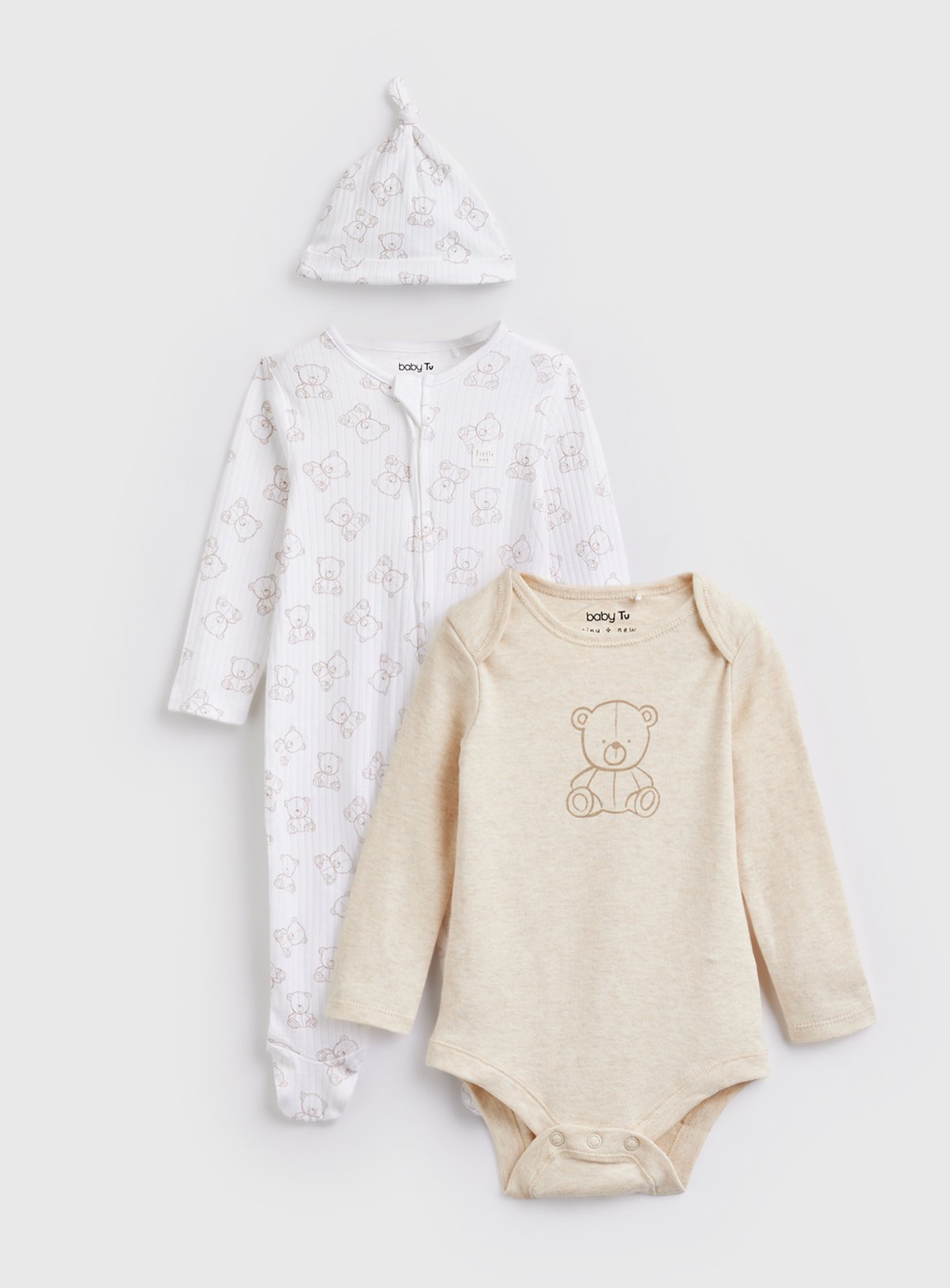 White Bear Print 4-Piece Starter Set Tiny Baby