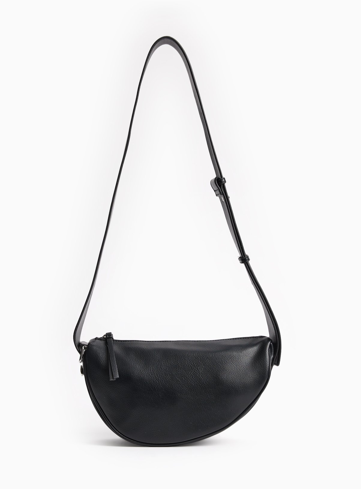 Black PU Moon Crossbody Bag One Size