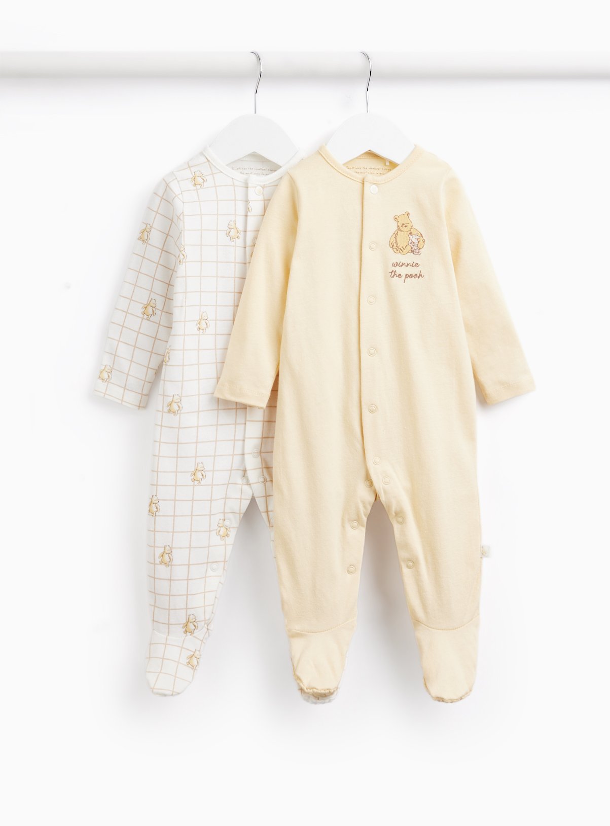 Winnie The Pooh Print Sleepsuits 2 Pack Newborn