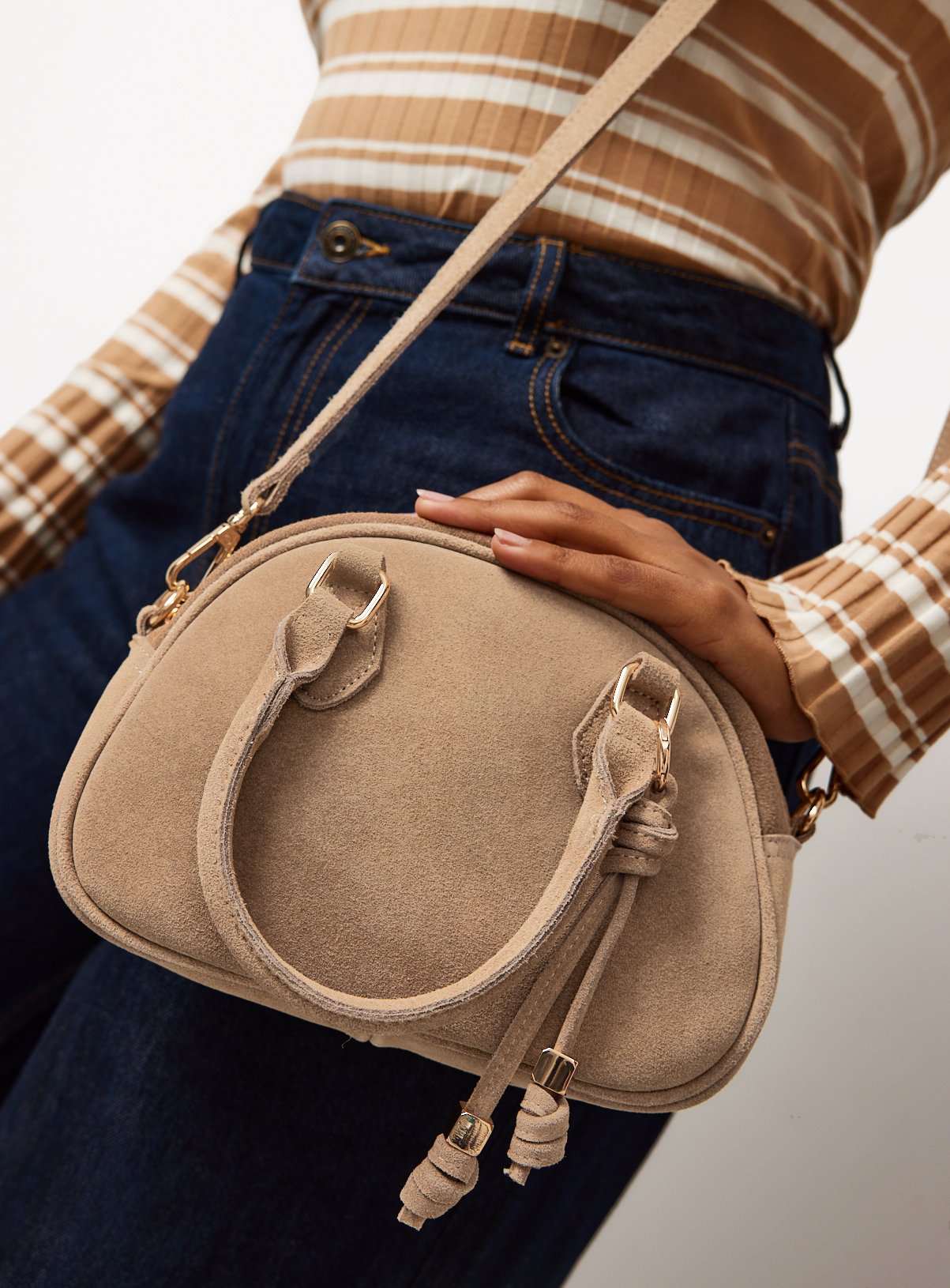 The Suede Bowler Bag One Size
