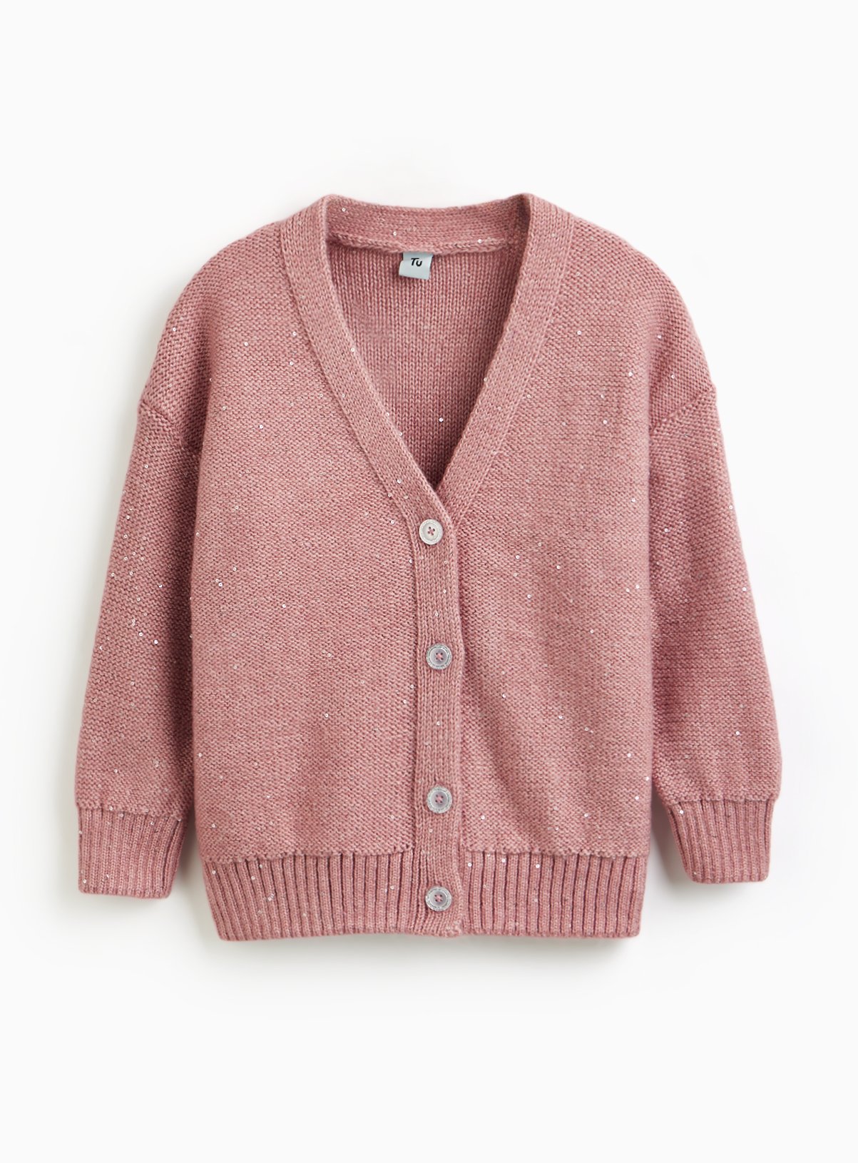 Pink Sequin Knitted Cardigan  11 years