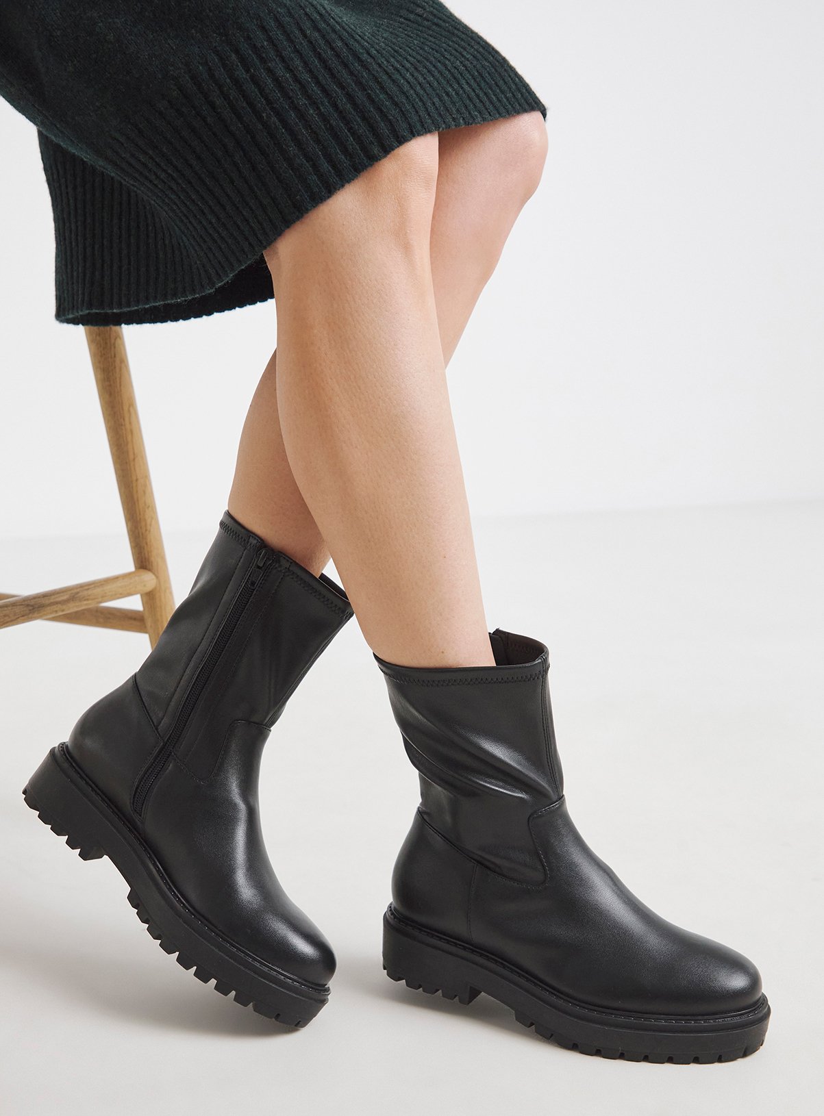 Sock Boots The Fix Chunky Boots Schuh Brielle Heeled Ankle Boots