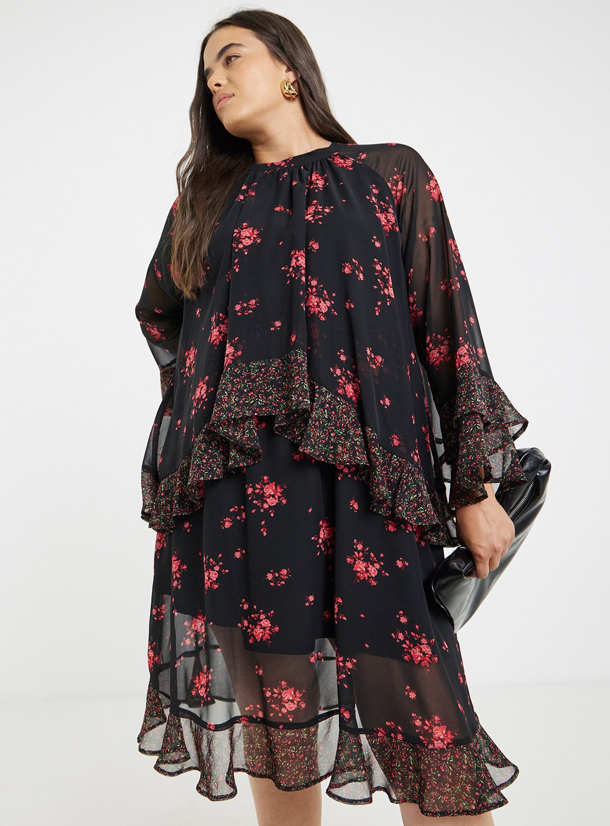 SIMPLY BE Mixed Print Skater Dress 22