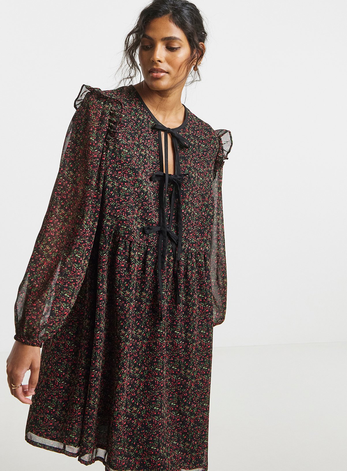 SIMPLY BE Bow Detail Skater Dress 