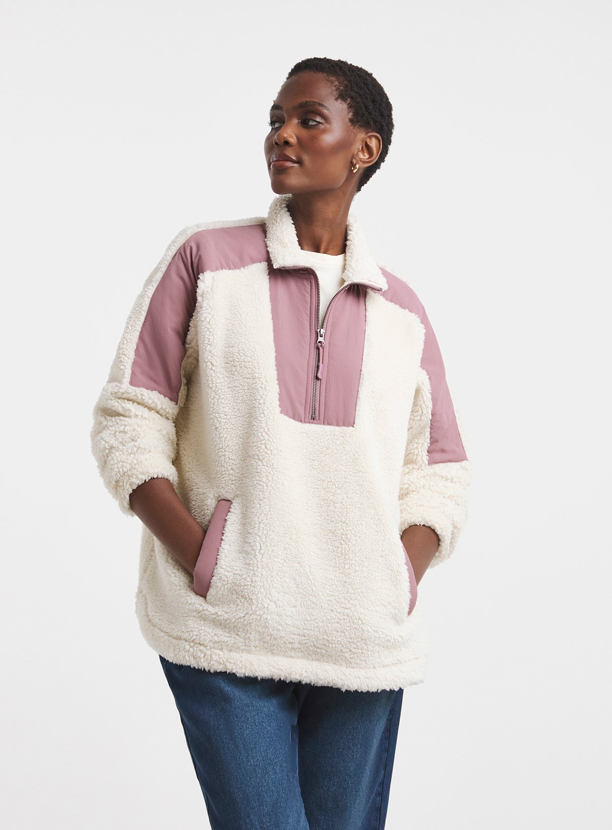 SNOWDONIA Contrast Funnel Neck Fleece 