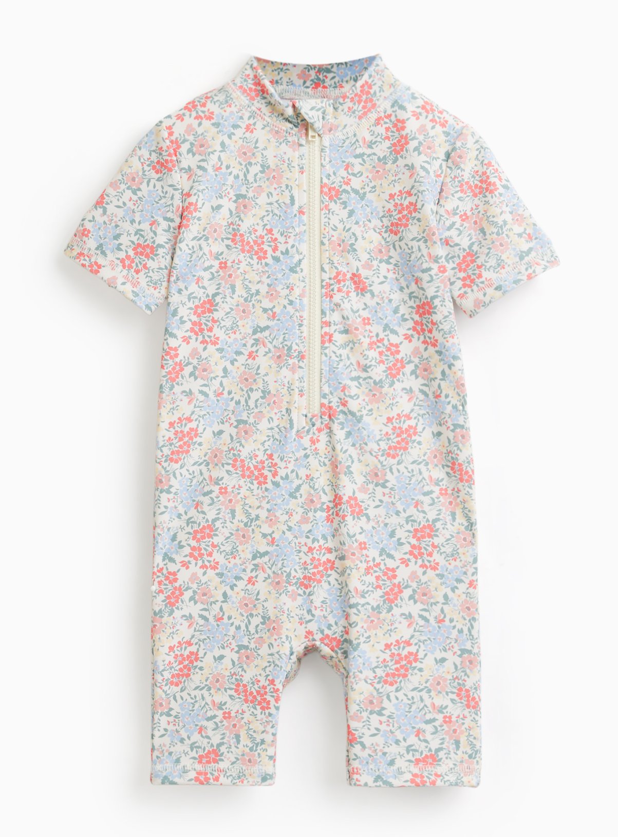 Floral Print Sunsafe Swimsuit & Keppi Hat Set 