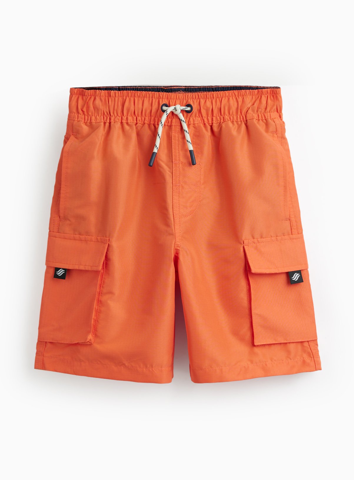 Orange Cargo Style Swim Shorts 