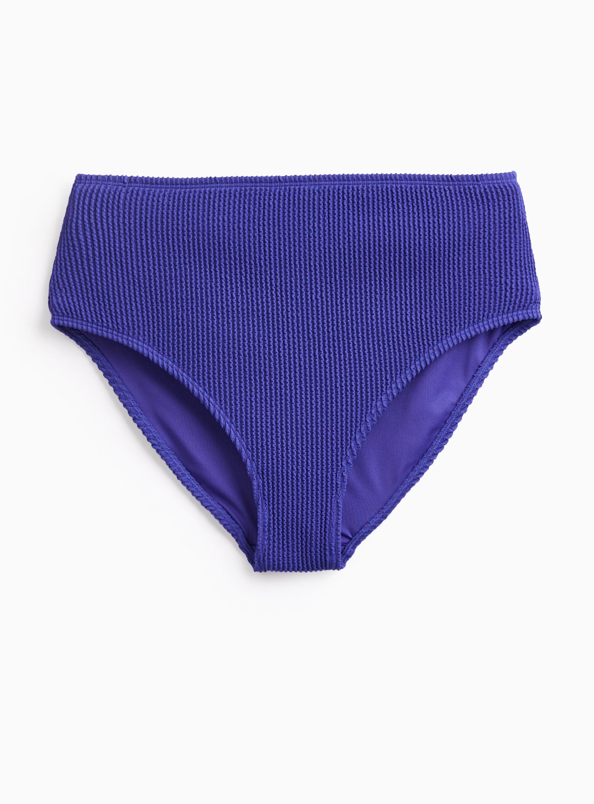 Purple Textured Full Brief Bikini Bottoms 