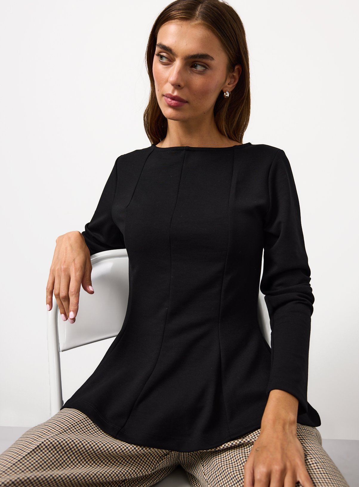 Cinched Detail Peplum Hem Top 