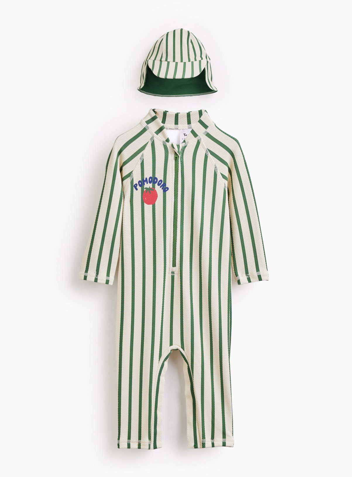 Stripe Tomato Print Sunsafe Swimsuit & Keppi Hat 12-18 months
