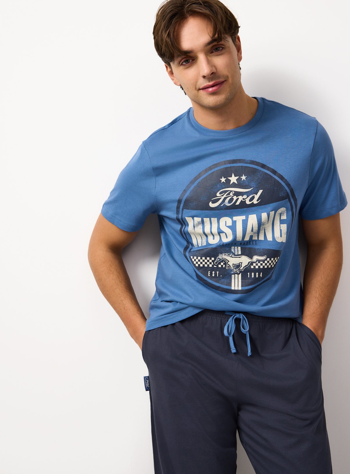 Blue Mustang Print Pyjama Set