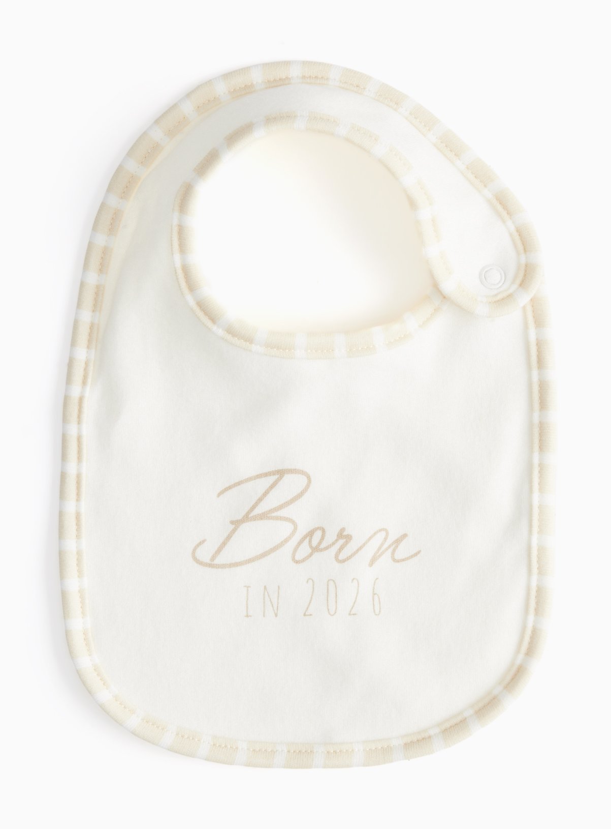 White Born In 2026 Print Bib One Size