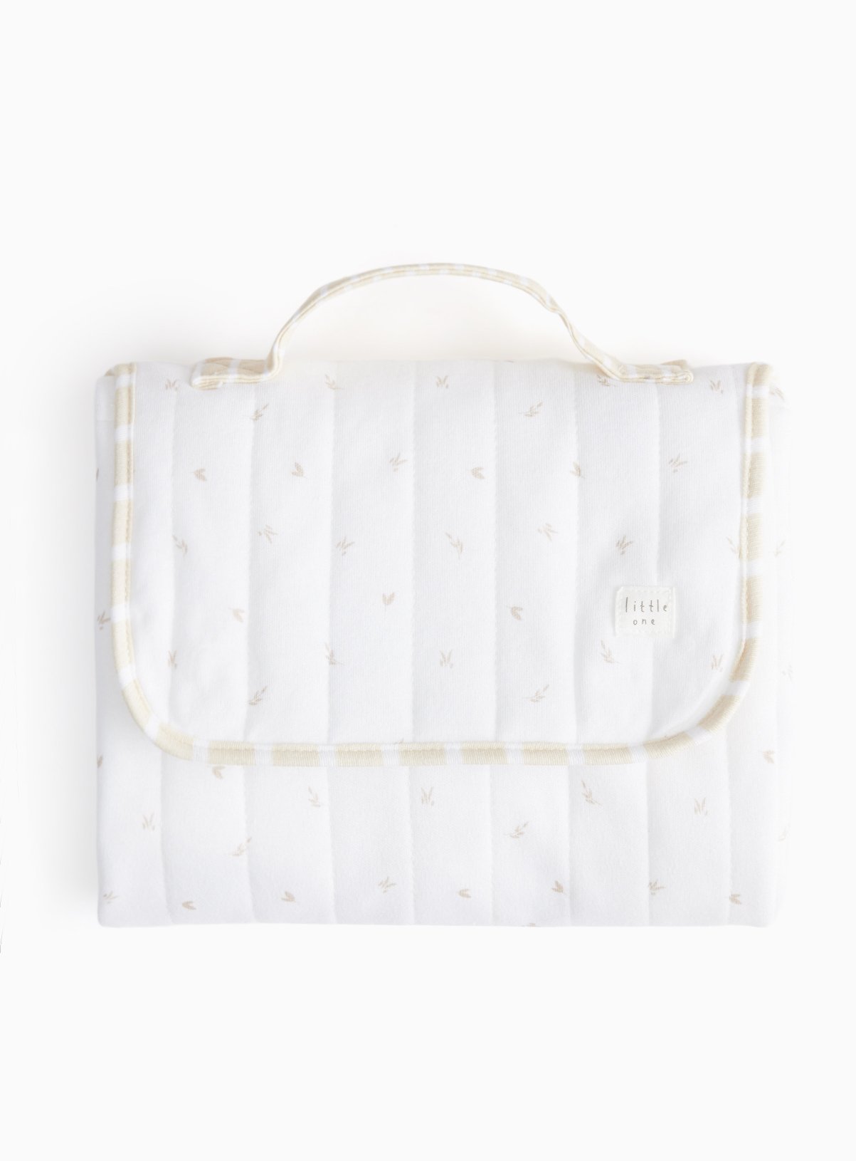 White Floral Print Travel Changing Mat One Size