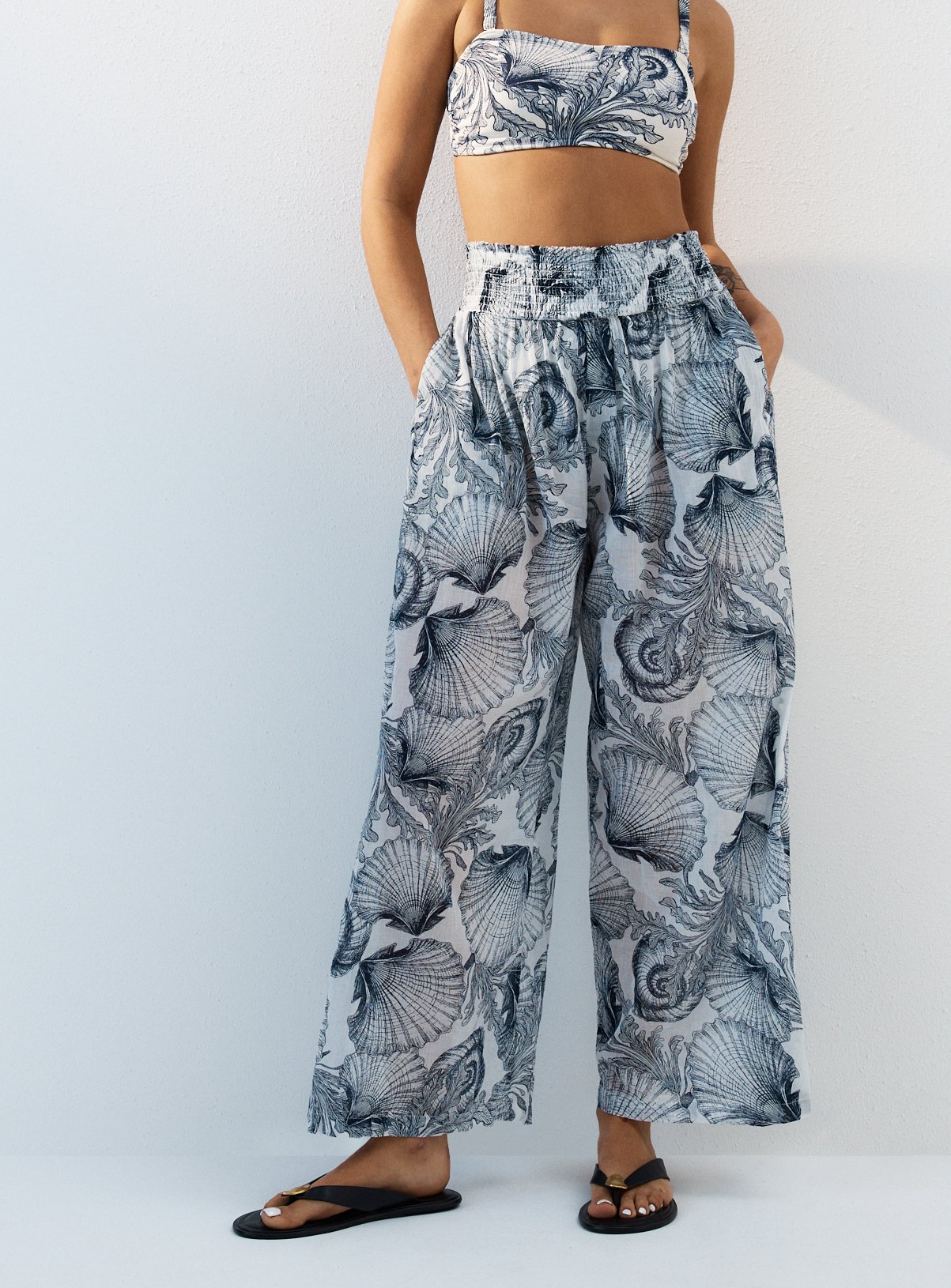 Shell Print Cover Up Trousers
