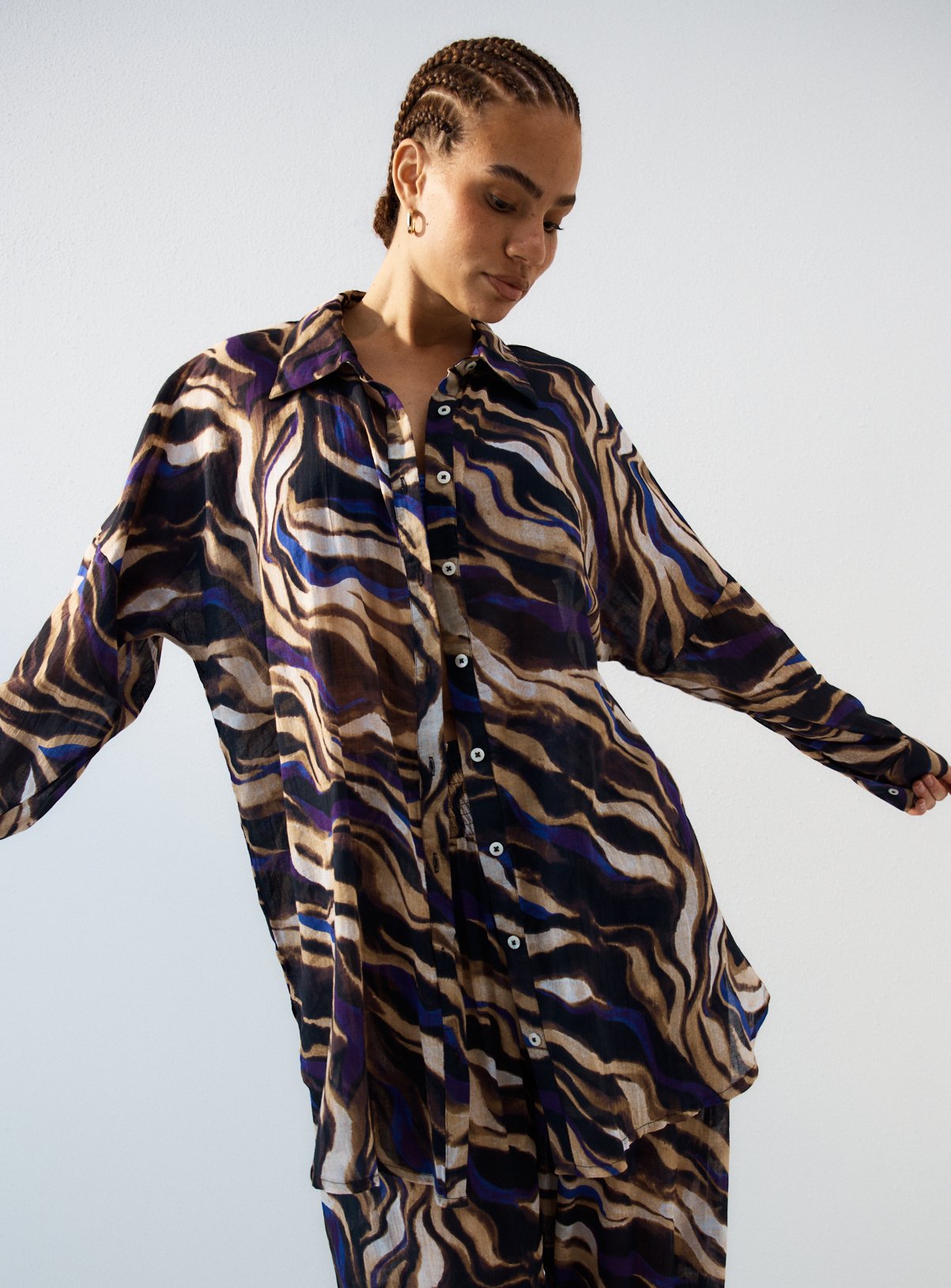 Wave Print Beach Shirt 