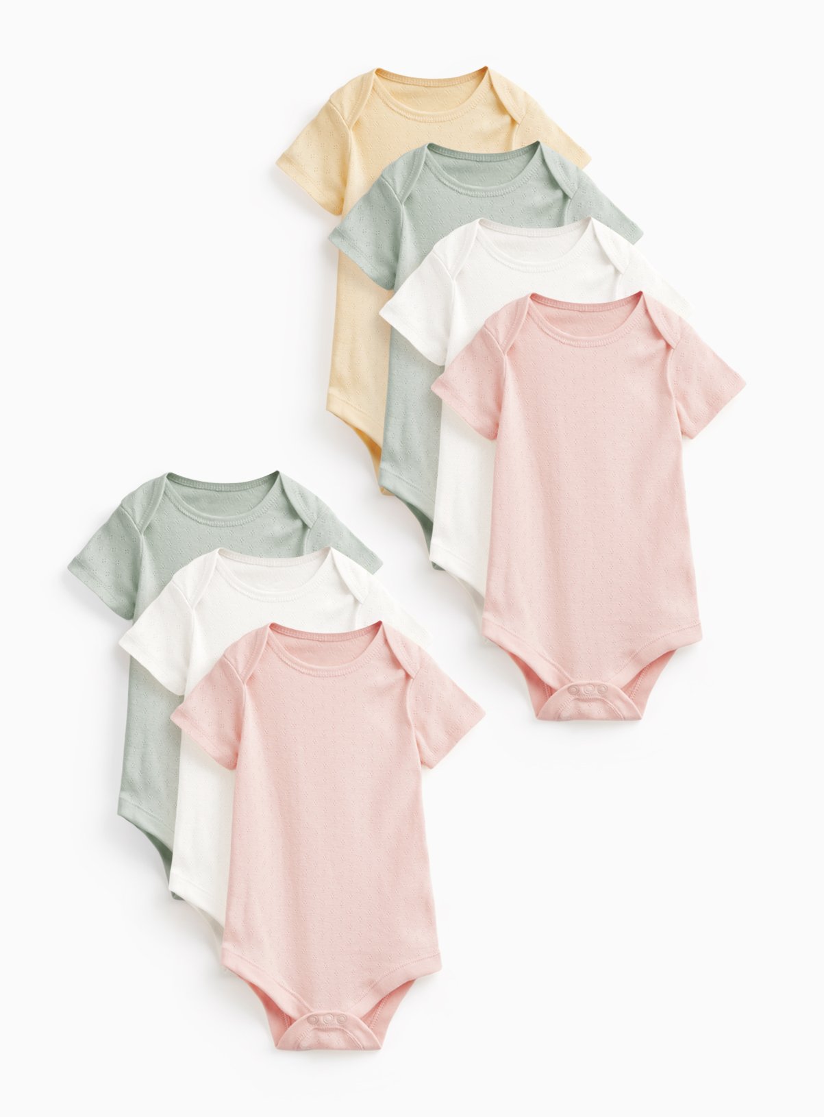 Assorted Colour Bodysuits 7 Pack Newborn