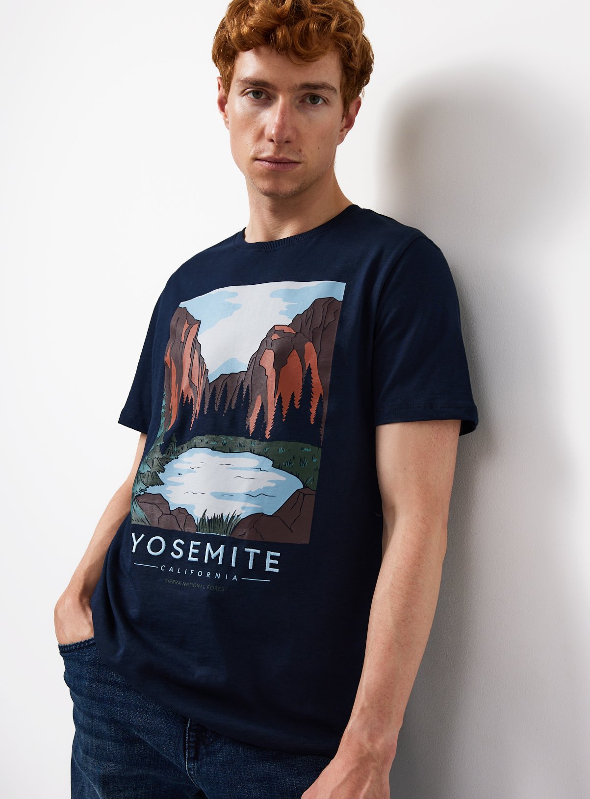 Navy Yosemite Graphic Print Regular Fit T-Shirt XXXL