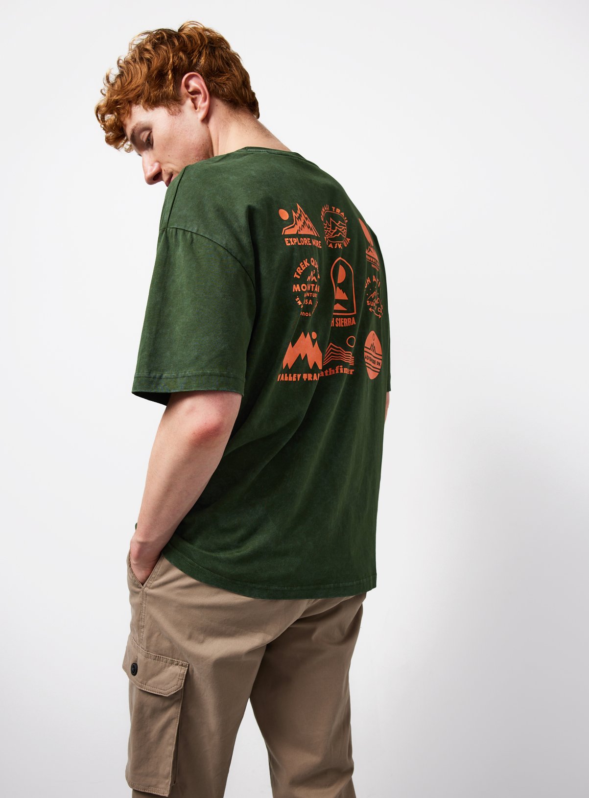 Khaki Explorer Graphic Regular T-Shirt XL