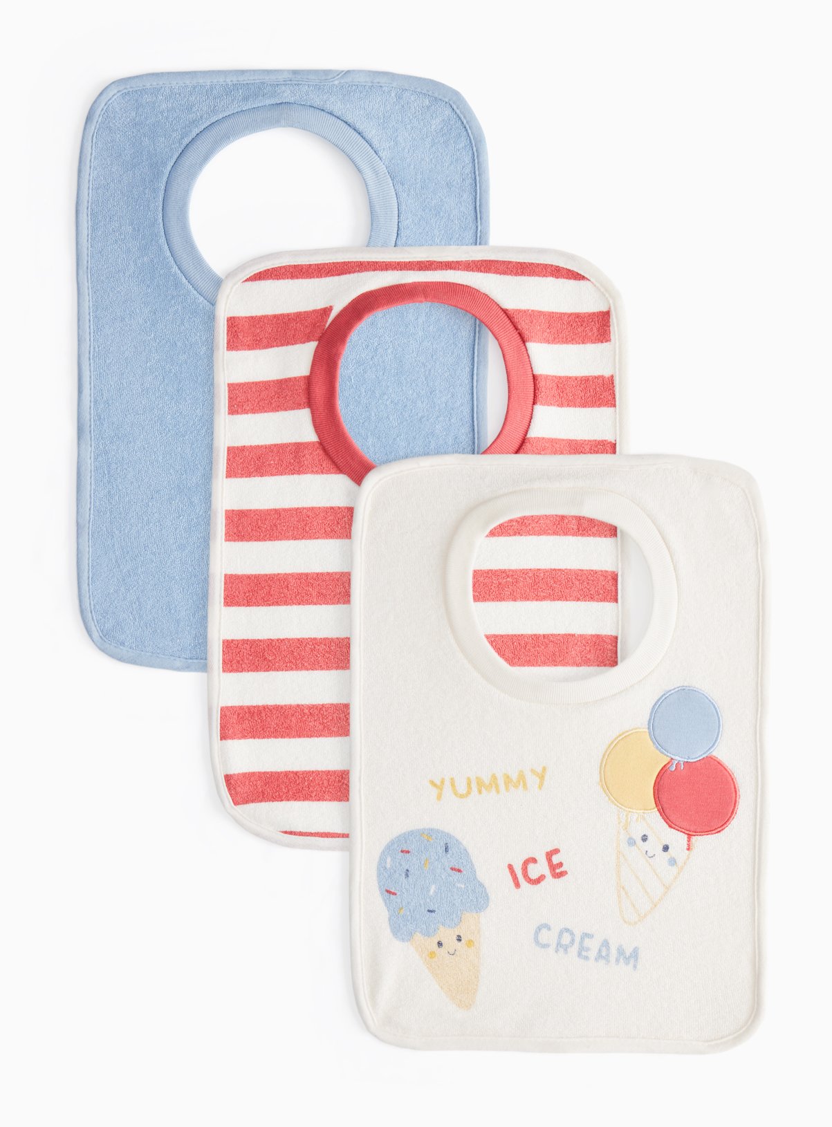 Ice Cream Print Popover Bibs 3 Pack One Size
