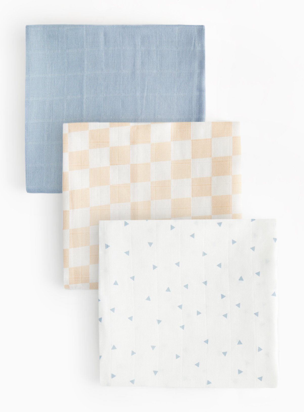 Checkerboard Triangle Print Muslins 3 Pack One Size