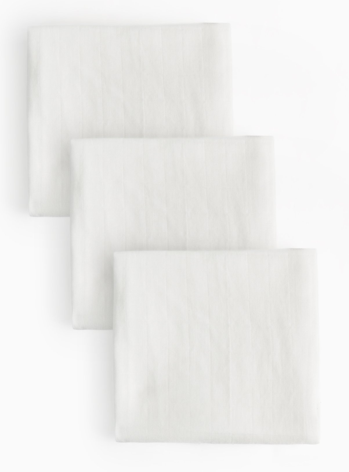 White Muslin Cloths 3 Pack One Size