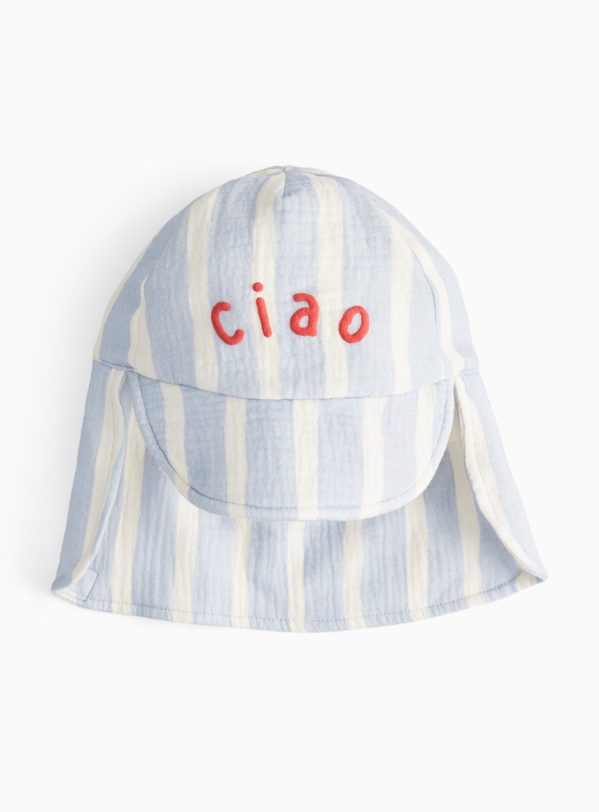 Blue Stripe Ciao Print Keppi Hat