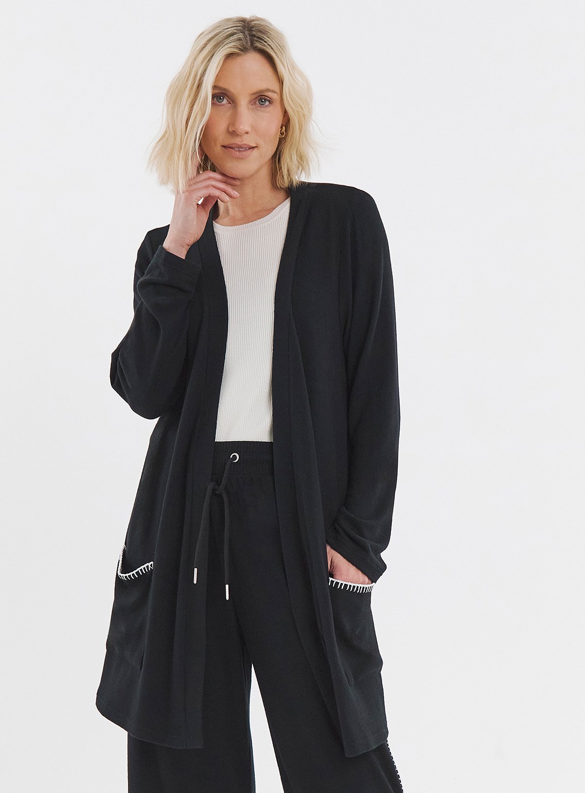 JD WILLIAMS Soft Touch Stitch Detail Cardigan 