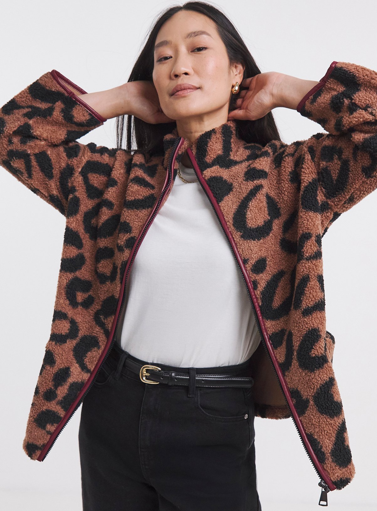 JD WILLIAMS Borg Zip Through Jacket 