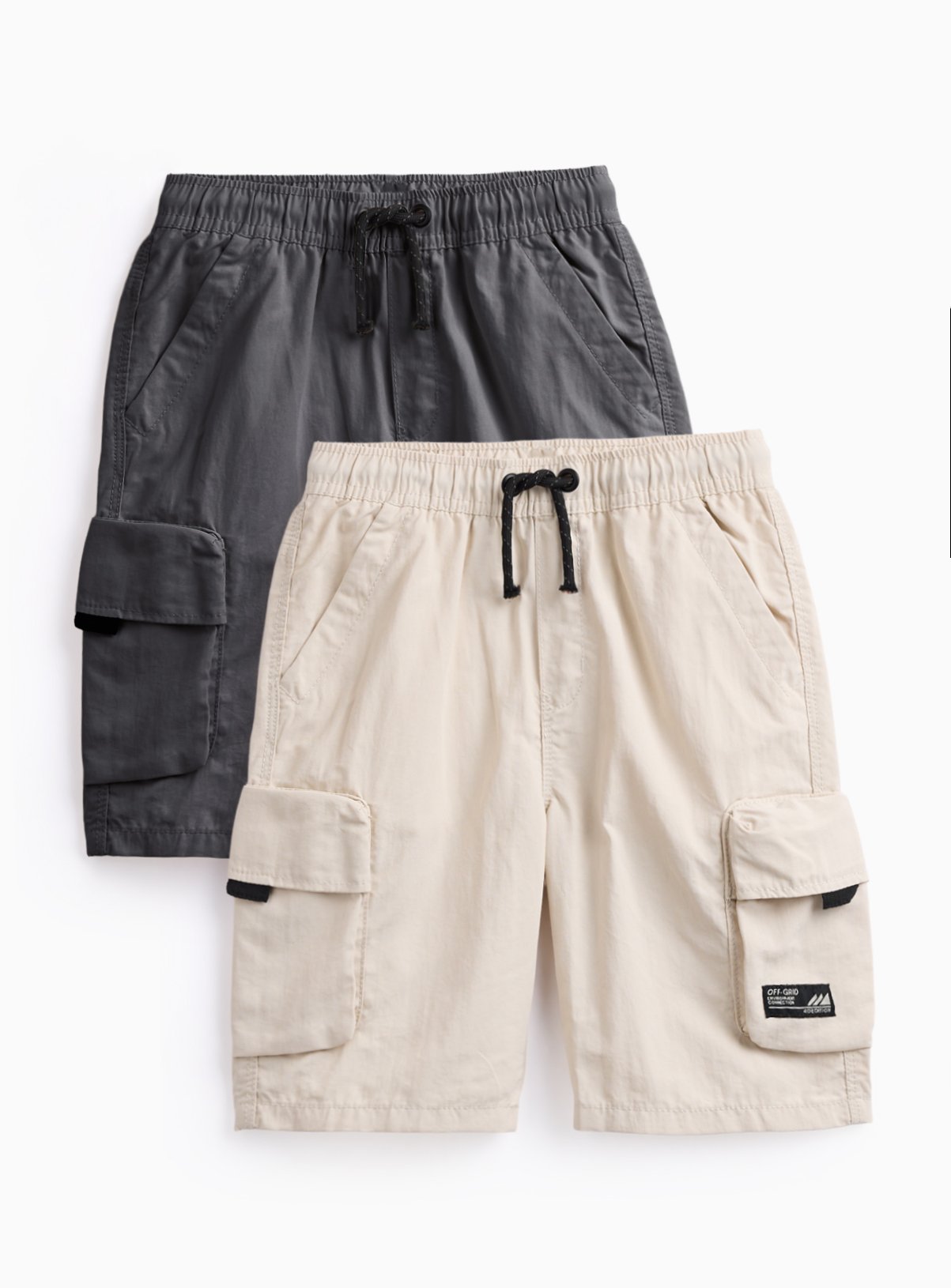 Grey & Stone Taslan Cargo Shorts 2 Pack