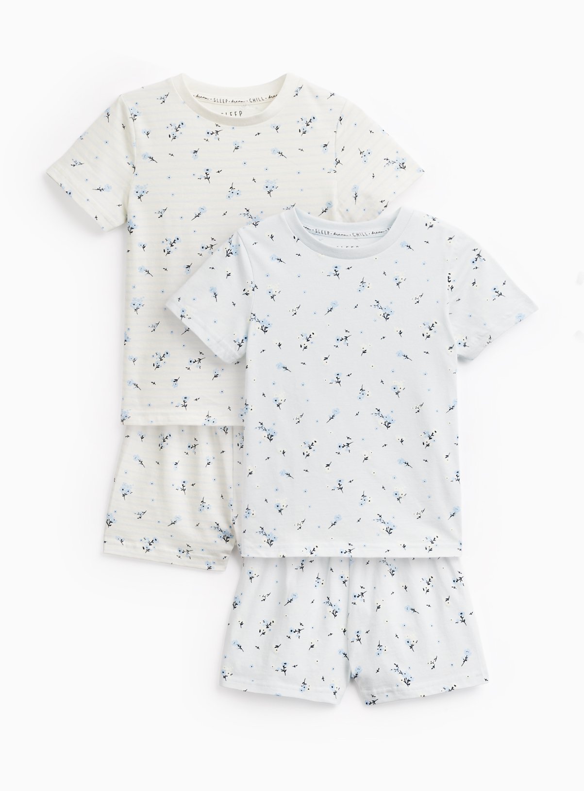 Floral Stripe Print Shortie Pyjamas 2 Pack 10-11 years