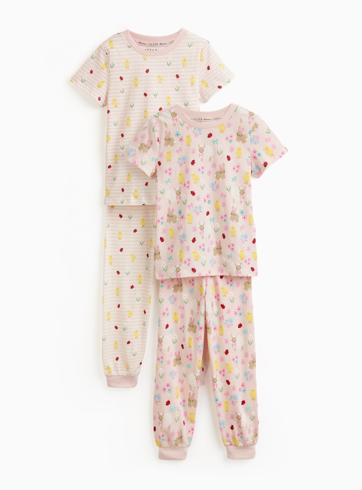 Pink Spring Animal Print Pyjama Sets 2 Pack