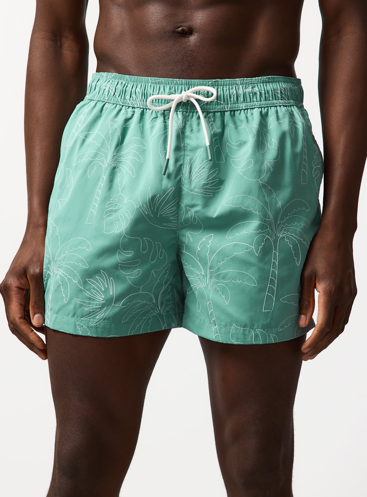 Mini Me Green Palm Print Swim Shorts 