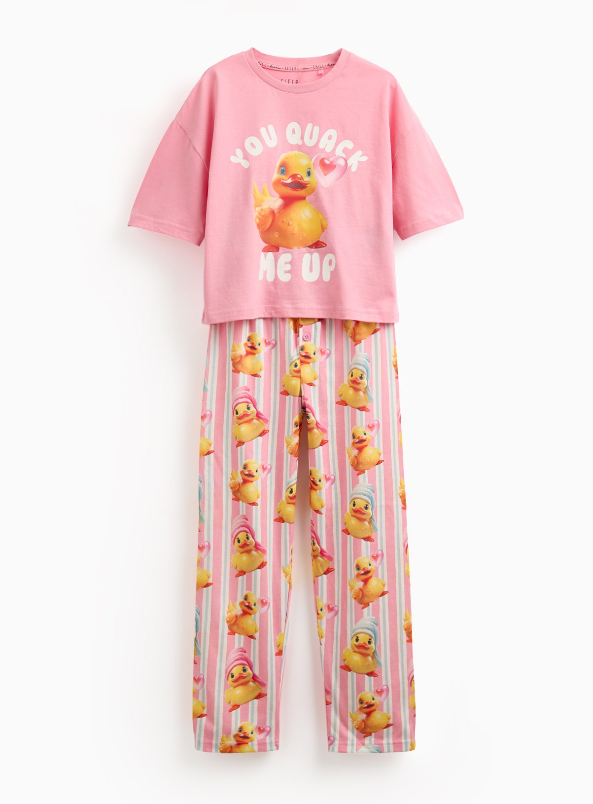 Pink Feeling Quackers Graphic Pyjamas 