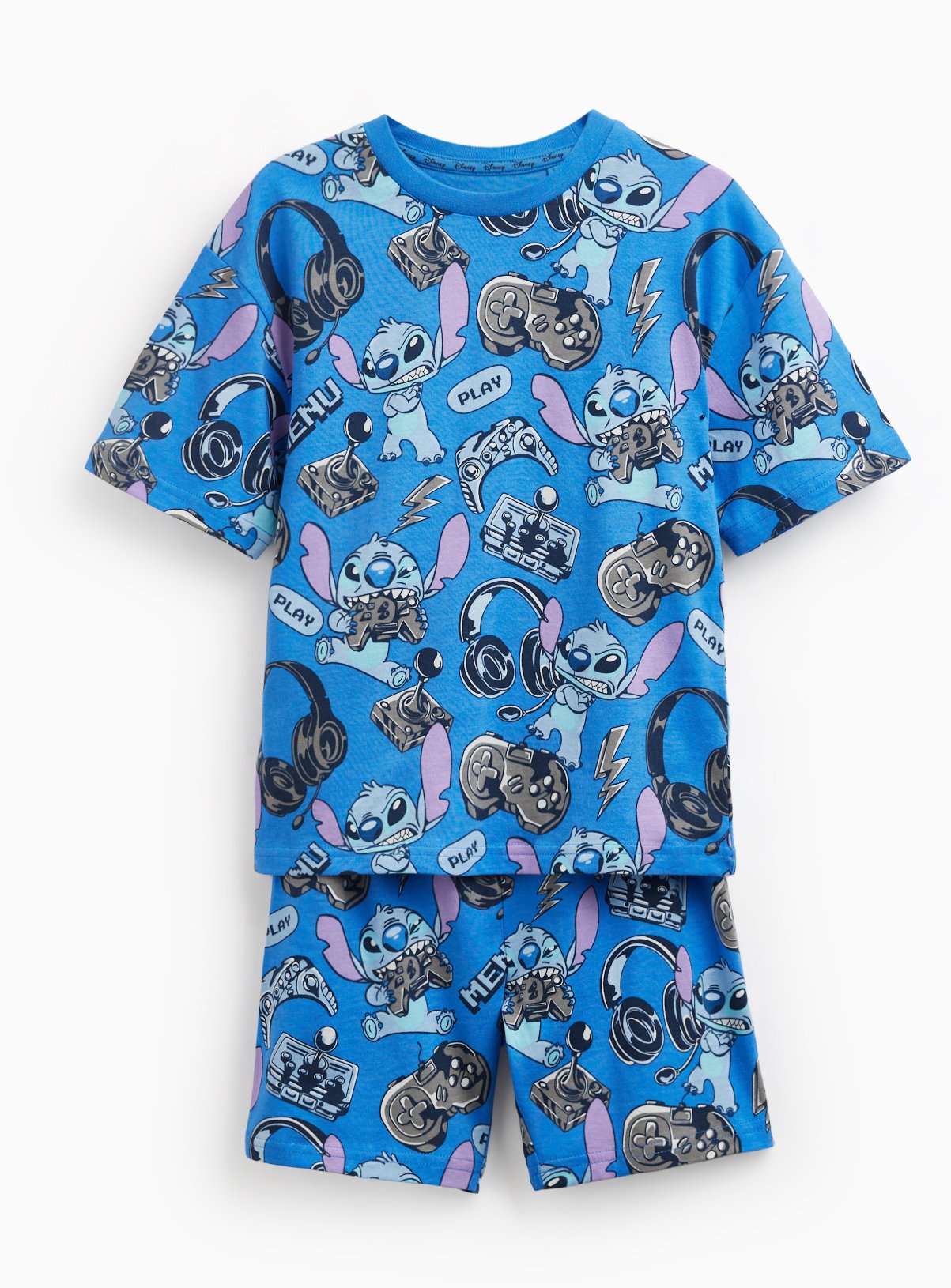 Blue Lilo & Stitch Print Shortie Pyjamas 5-6 years