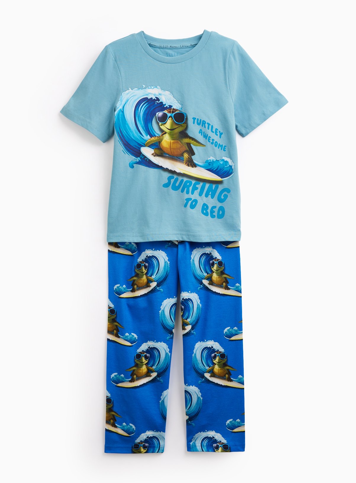Blue Surfing Turtle Pyjamas 