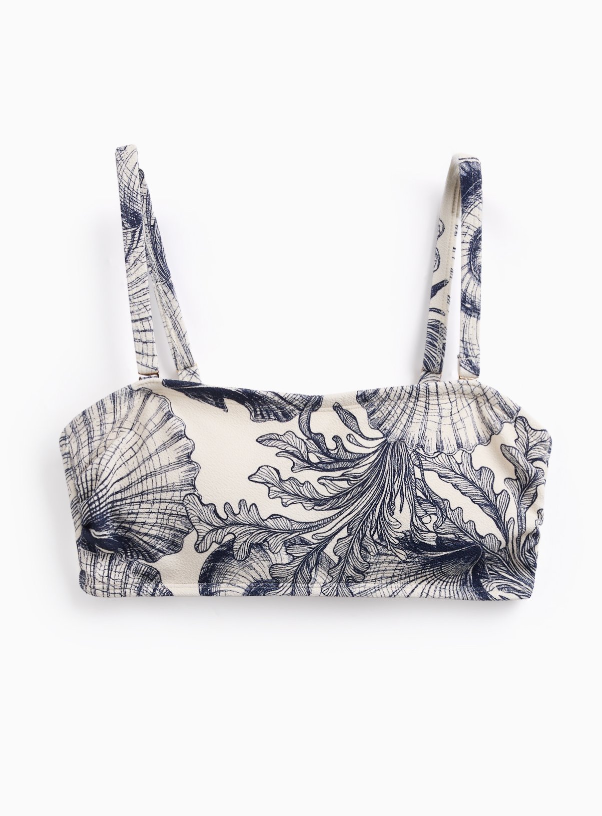 Shell Print Bandeau Bikini Top 