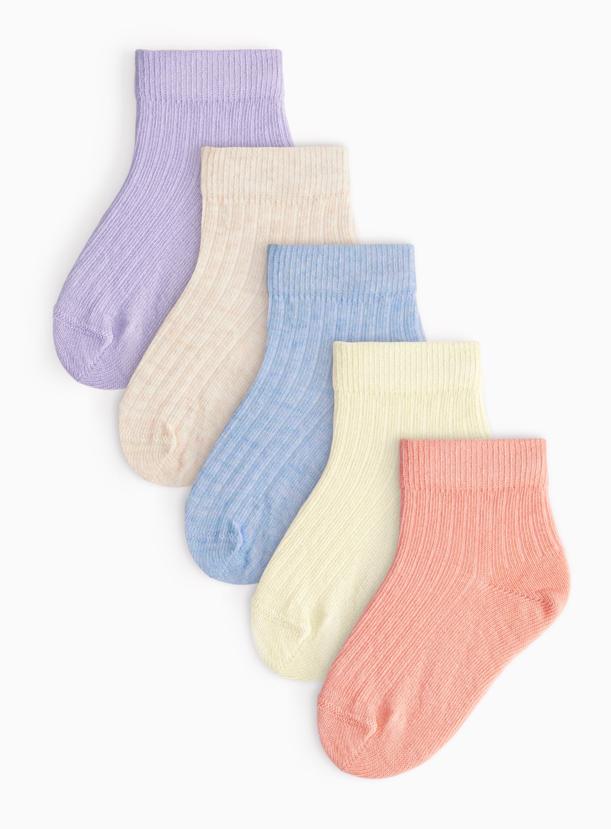 Plain Ribbed Socks 5 Pack 