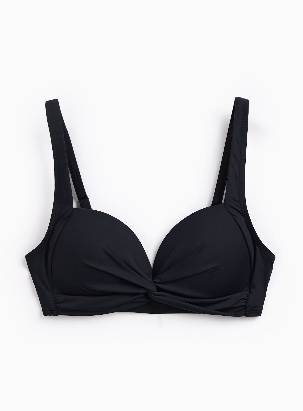 Black Twist Front Bikini Top