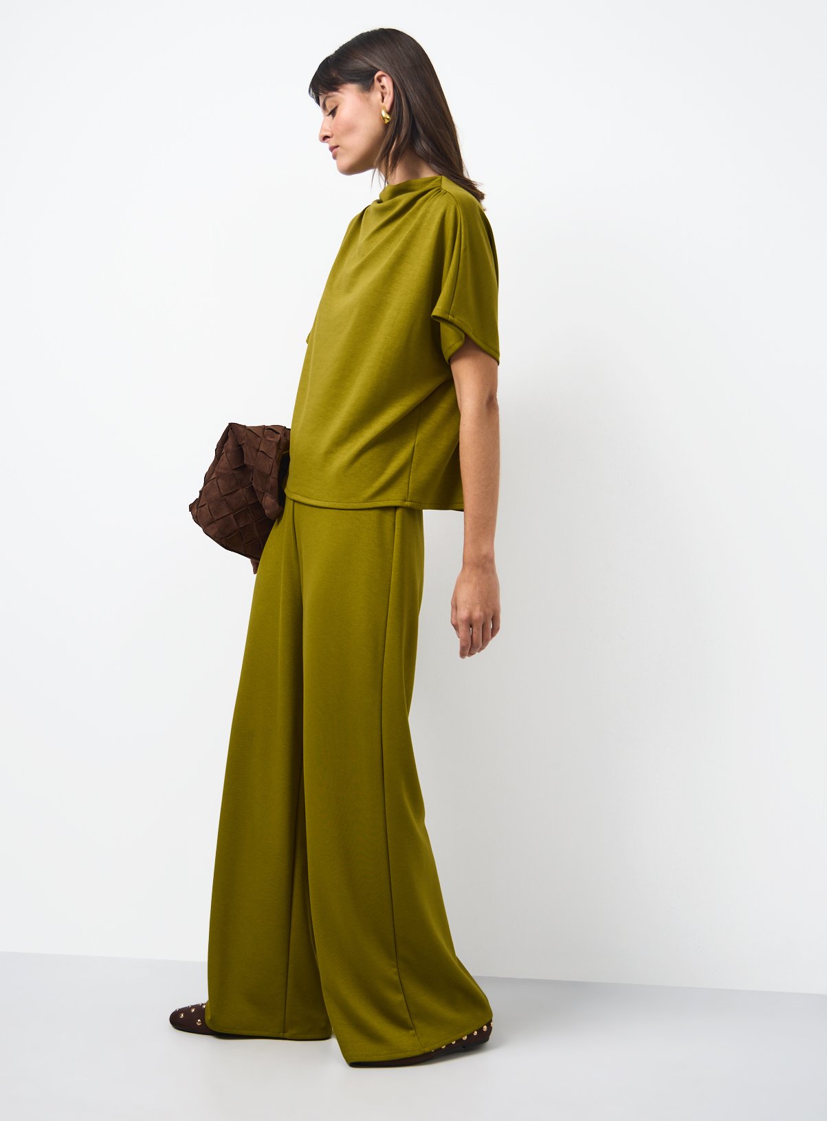 Green Co-ord Wide Leg Trousers  26