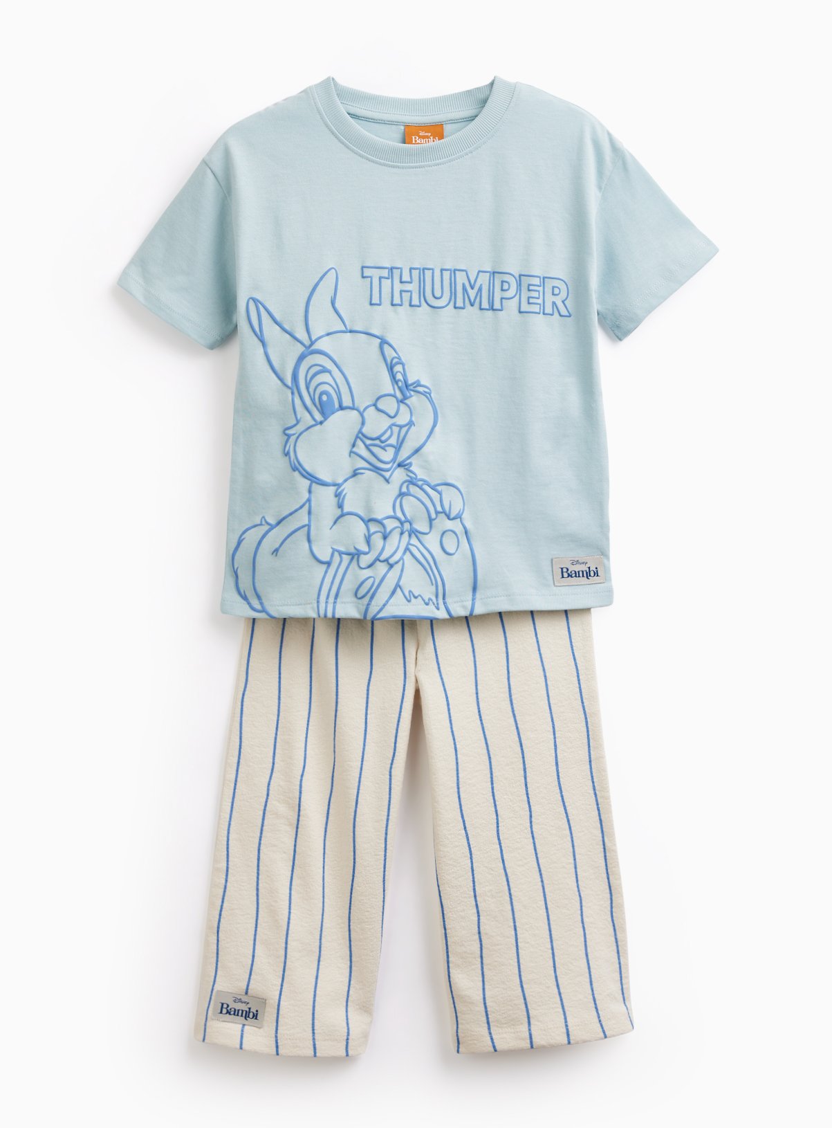 Blue Thumper Character Print T-Shirt & Flares Set