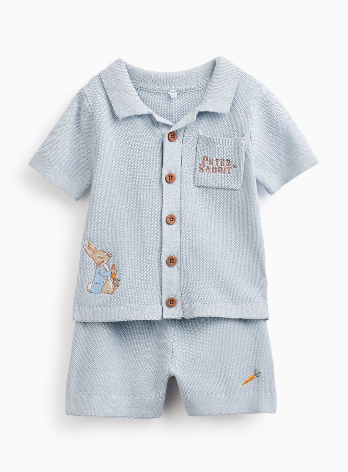 Blue Peter Rabbit Knitted Polo & Shorts Set