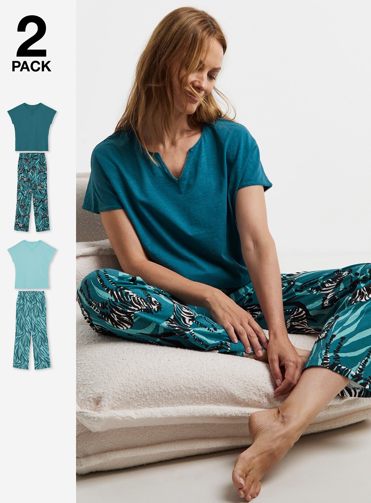 JD WILLIAMS 2 Pack Cotton Pyjama Set