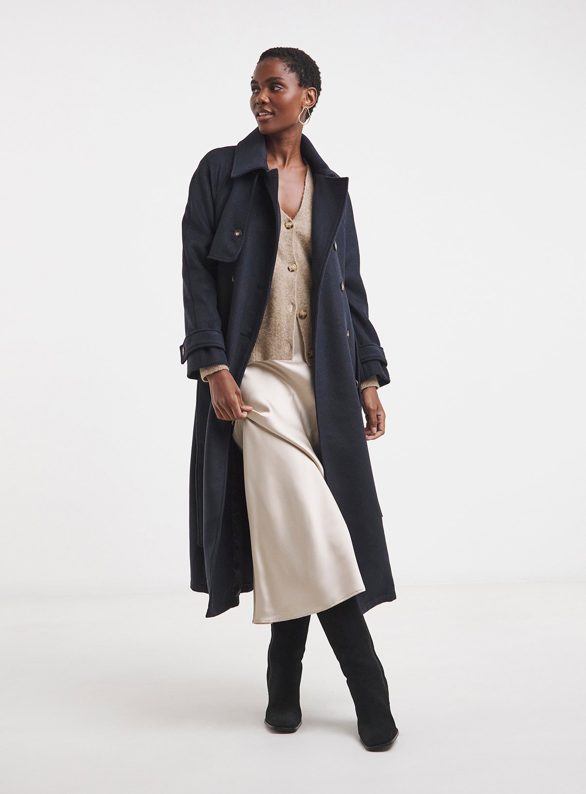 Buy OASIS Trapeze Maxi Trench Coat 10 Coats Tu
