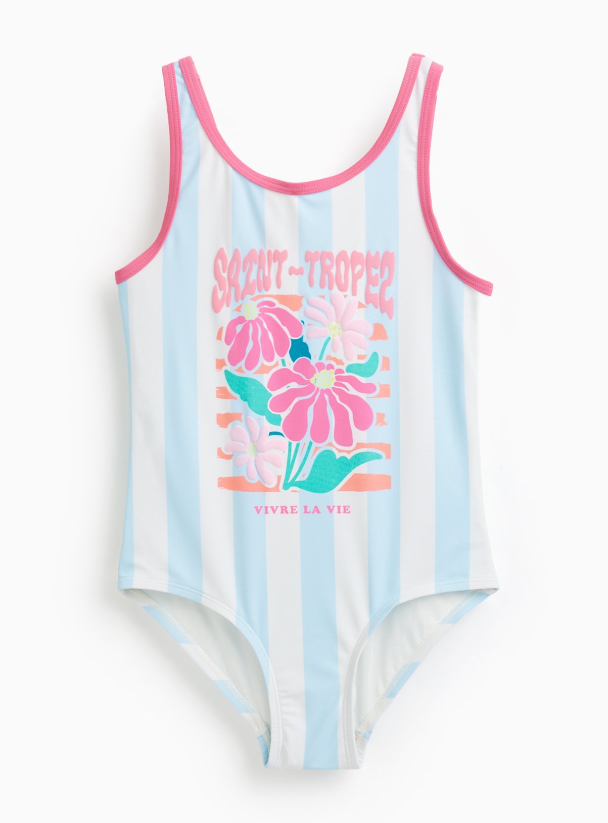 Striped Saint Tropez Print Swimsuit 