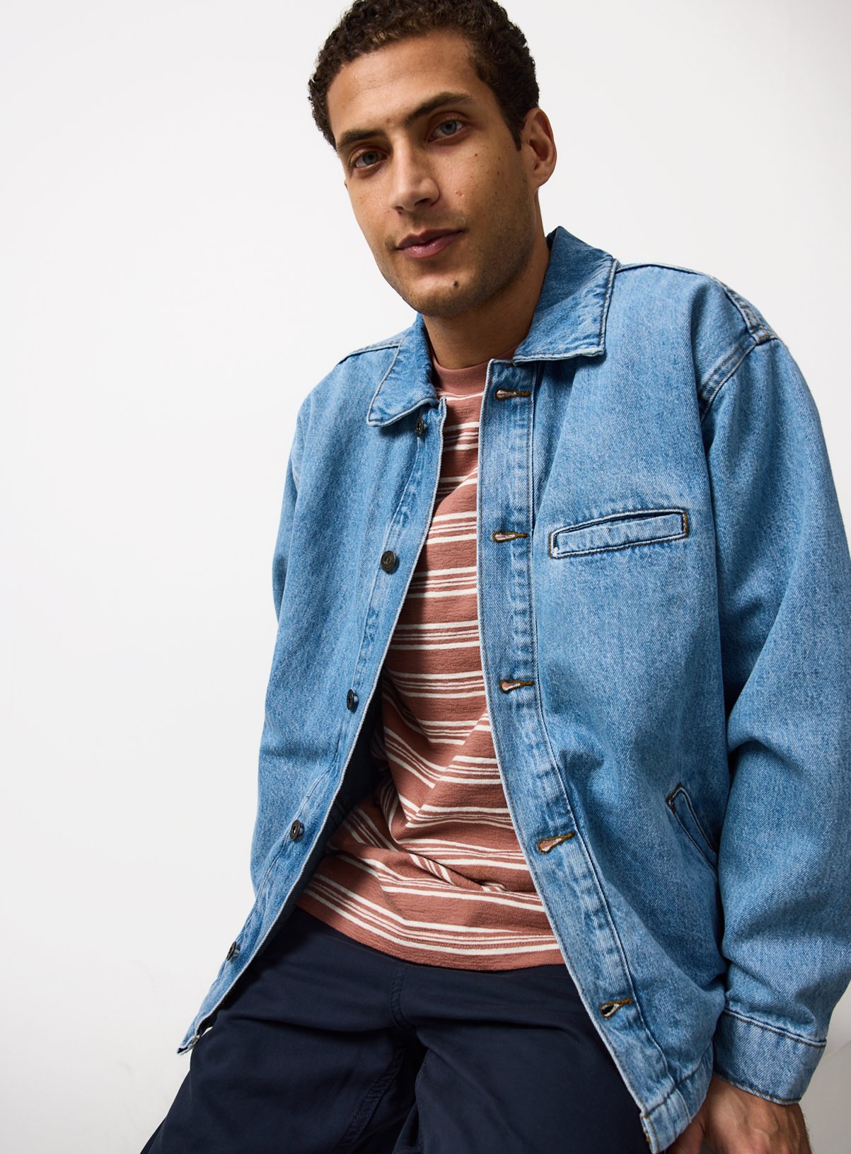 Denim Blouson Style Jacket