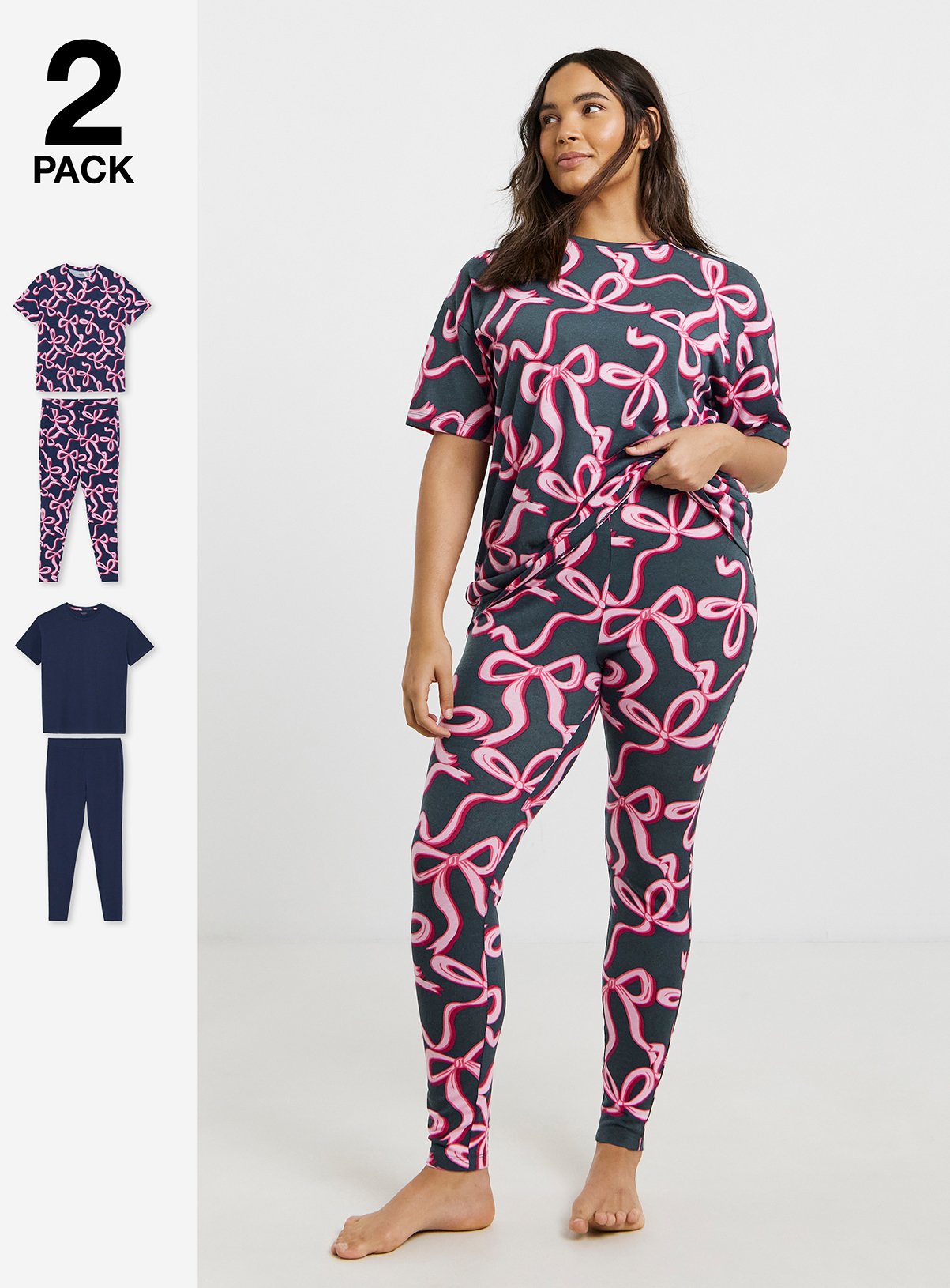 SIMPLY BE 2 Pack Legging Pyjama Set