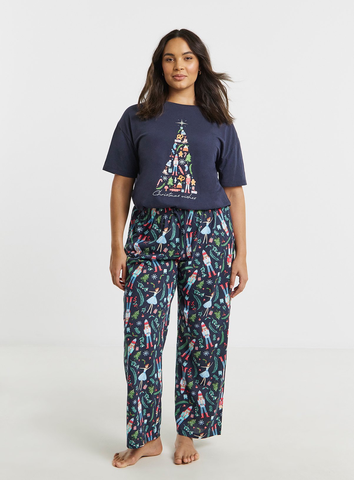 SIMPLY BE Matching Family Pretty Secrets Pyjama Set Womens 