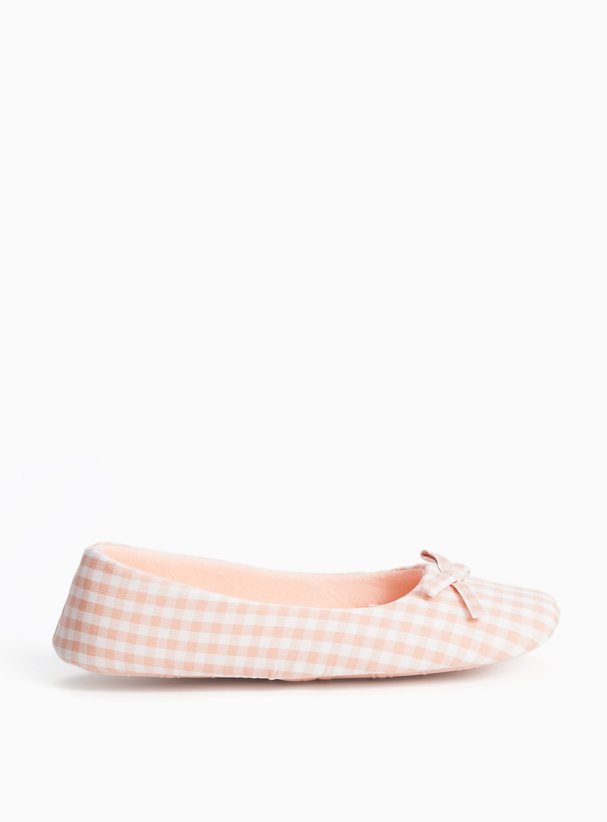 Pink Gingham Ballerina Slippers  