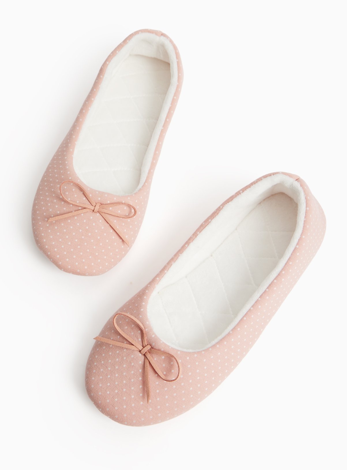 Pink Spot Print Ballerina Slippers 